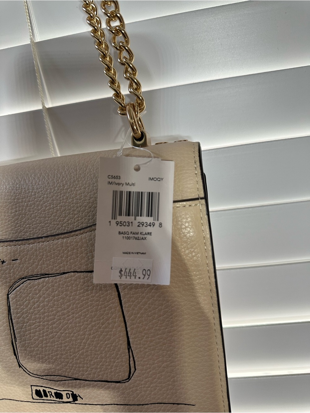 Coach X Jean-Michel Basquiat Klare 21 Leather Shoulder Bag with Gold Chain - Picture 7 of 9